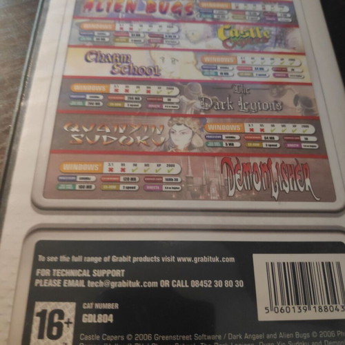 PC CD-ROM 7 games used, puzzle