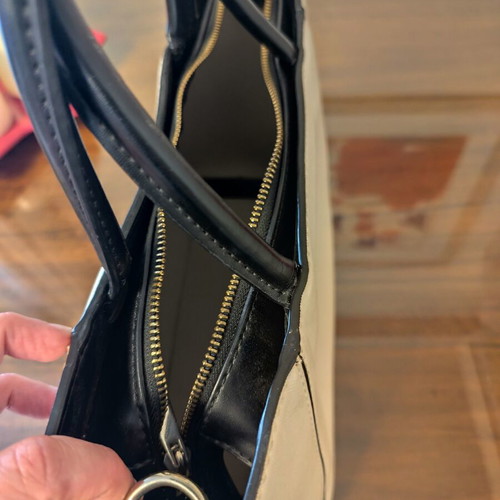Zara tote bag used, white and beige, with optional long strap