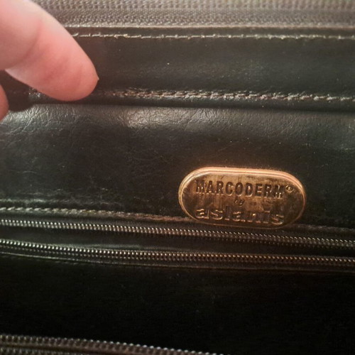 Vintage Aslanis Black Leather Briefcase Marcoderm used