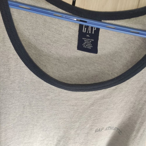 GAP Athletic Ringer Tank Top used, men's size XL, grey melange