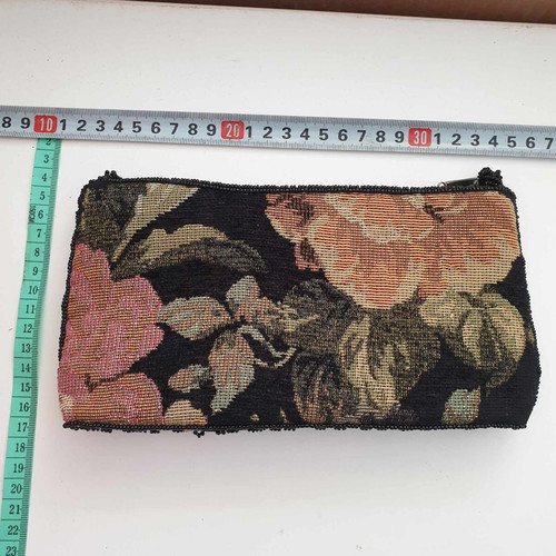 Mini printed fabric handbag new with decorative beads