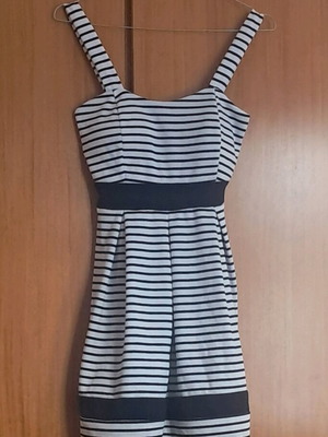 Short dress new, white and blue, one size