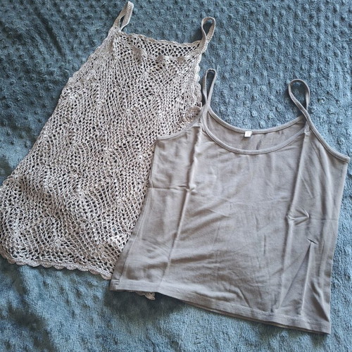 Khaki mesh tank top size small like new