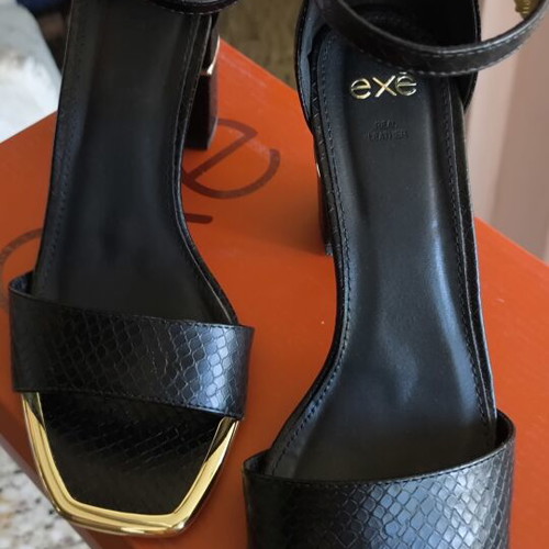 Exe Rakel-842 women's leather sandals like new, black, high heel