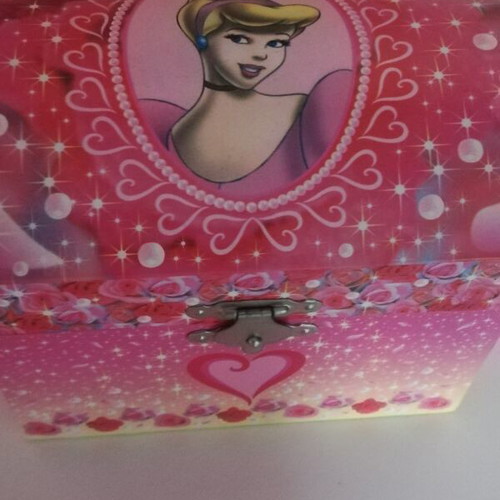 Disney Cinderella Music Jewelry Box like new with mirror and rotating figure