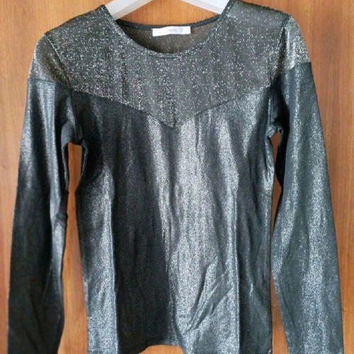 Metallic women's blouse like new, size M, gray