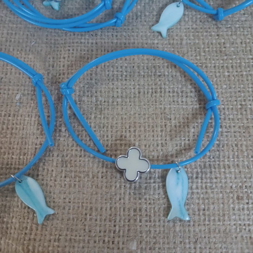 Baptism martyrika bracelets with fish and cross, new, pack of 70