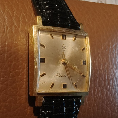 Centaur Vintage Square Mechanical Watch, Gold Tone