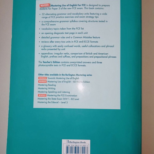 Mastering Use of English FCE Teacher's Book like new