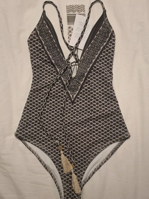 Cecilie Copenhagen one-piece swimsuit new with tags XS white gray