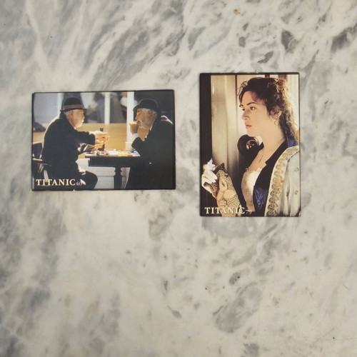 Titanic 1997 collectible cards used, set of 2 iconic movie scenes