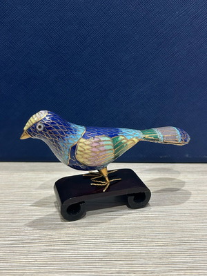 Vintage decorative bird in cloisonné technique like new