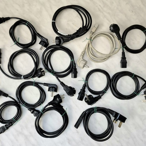 Power Cables used, pack of 12 with EU and UK plugs