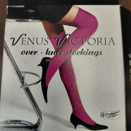 Vennus Victoria over-the-knee women's socks, new, pink and fuchsia, pack of 2