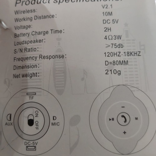 Bluetooth speaker used, ball-shaped