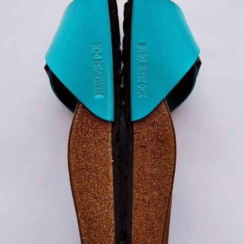 Birkenstock Madrid single strap sandals patent vibrant blue size 42 new