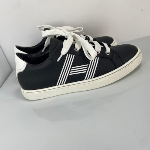 Hermes leather sneakers size 37 like new, black