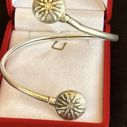 Silver 925 bracelet cuff vintage used, 17 cm