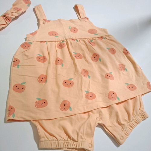 Mangoon baby girl romper 12-18 months new with orange prints