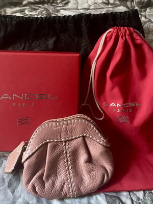 Lancel Gousset leather coin wallet with box and dustbag