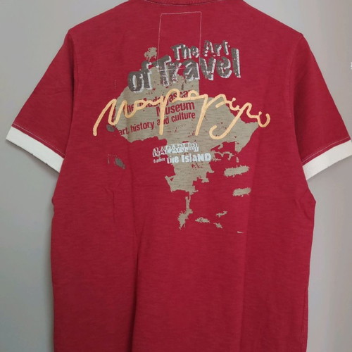 Napapijri Men's Short Sleeve Polo Medium like new, red