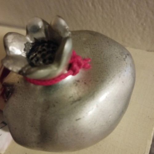 Silver 925 decorative pomegranate like new with red tassel