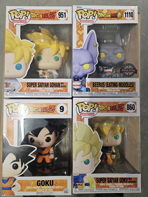 Dragon Ball Funko Pop bundle like new, 4 figures with boxes