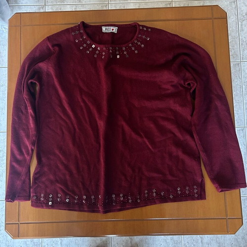 Miss blouse size XL used, red, made in France