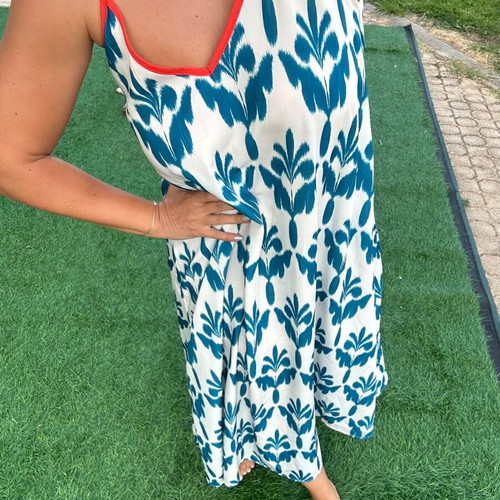 Karavan Tati dress, white and blue