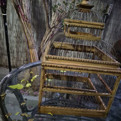 Wooden birdcage used