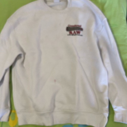 Machinist sweatshirt "raw" like new, white, size L