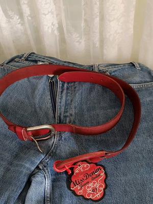 Leather belt new, burgundy color, size 120