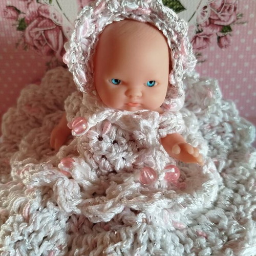 Doll with Handmade Dress and Hat New