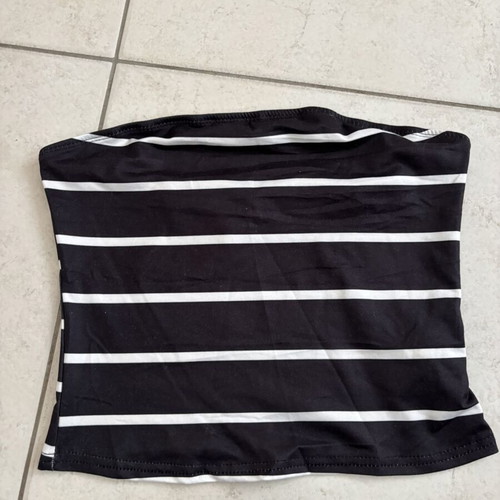 Striped tube top black size M new