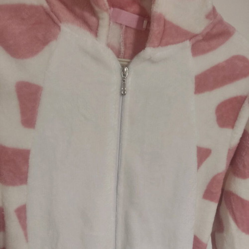 Onesie like new giraffe pattern, size 10 years, pink-white