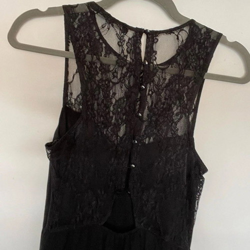 Zara black long dress used, size S