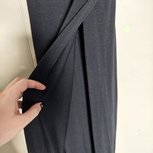 Maxi black dress with slit and crisscross straps, like new, size M