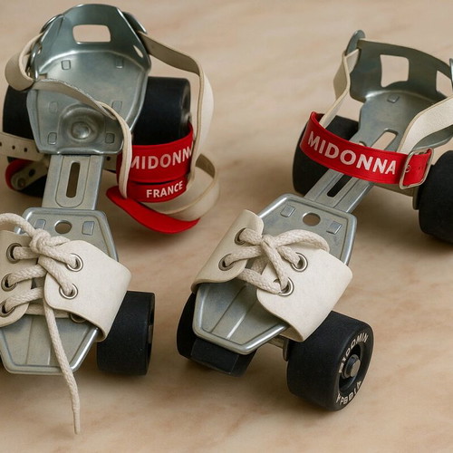 Vintage Midonn Paris roller skates used, French made