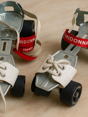Vintage Midonn Paris roller skates used, French made