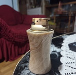 Lighter in marble pastel case, used, needs flint replacement