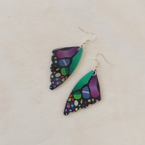Butterfly Wing Earrings new, colorful plexiglass