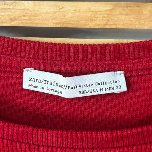 Zara Trafaluc Rib Crop Top Bordeaux like new, size M