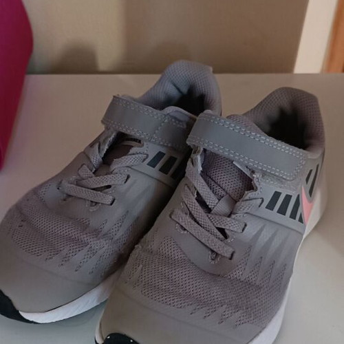 Nike athletic shoes size 30, white and grey