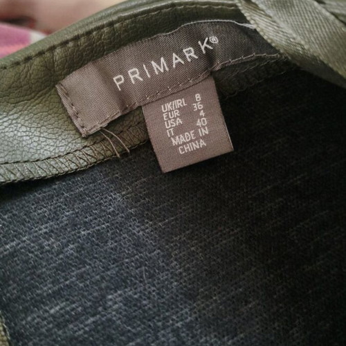 Primark mini leather skirt like new, olive, size 36