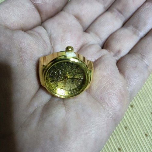 Vintage mini women's ring watch new gold color