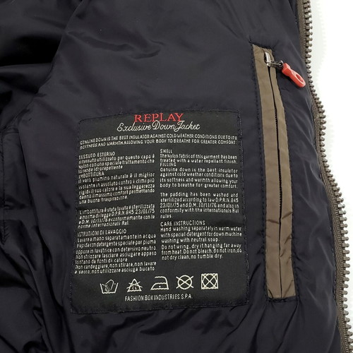 Replay Down Puffer jacket like new, men's M-L, brown and green