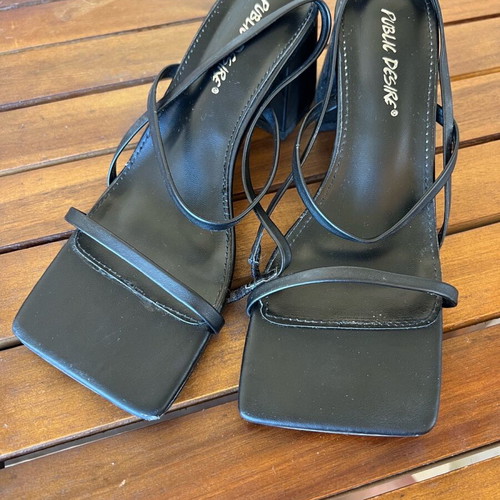 Public Desire black heel sandals like new, size 36