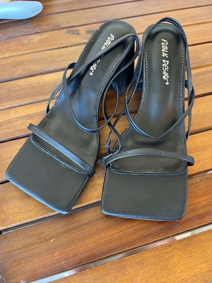 Public Desire black heel sandals like new, size 36