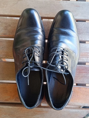 Renato Garini men's leather lace-up shoes like new, size 44, black