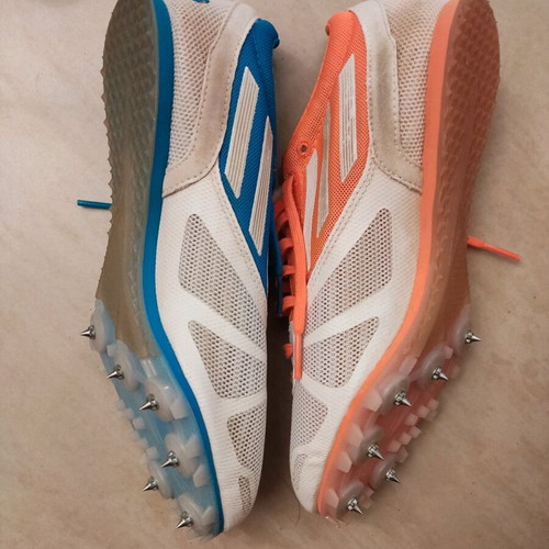 Adidas track spikes like new, white-blue & white-orange, size 39